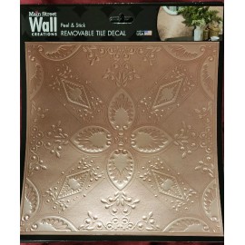 MAIN ST CREATIONS ANTIQUE METALLIC FLORAL Peel Stick 8in  Wall Tile Backsplash