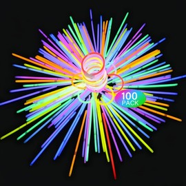 HenfuME Glow Sticks Party Set, Glow Sticks Children, Luminous Strip Children, 100 Pieces Luminous Sticks, 100 Connectors, Light Bracelet for Festival, Weddings, Christmas, New Year's Eve