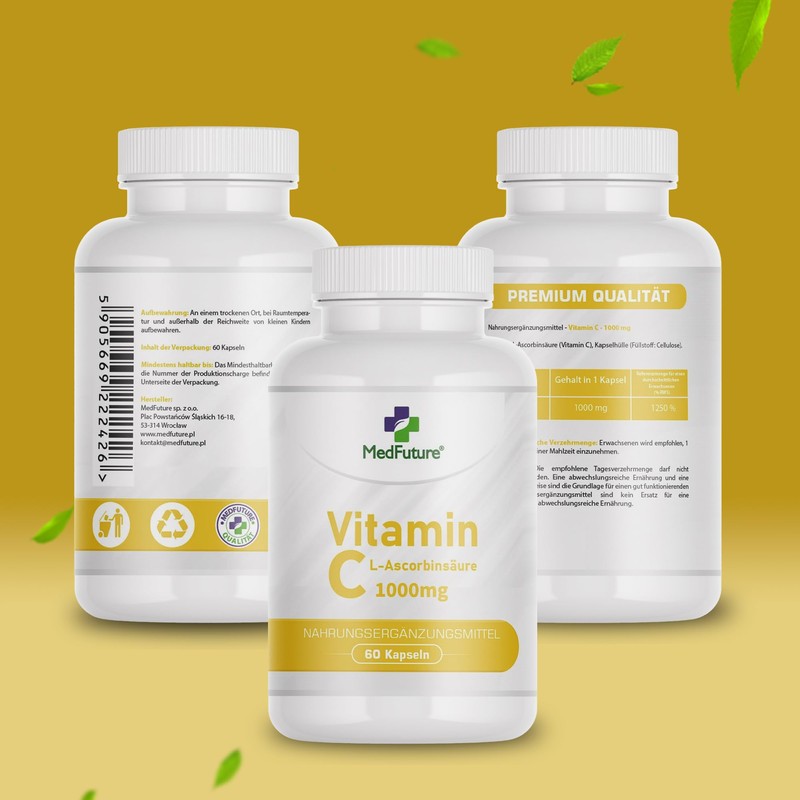 Vitamin C 1000 mg - High Dose - 60 Capsules