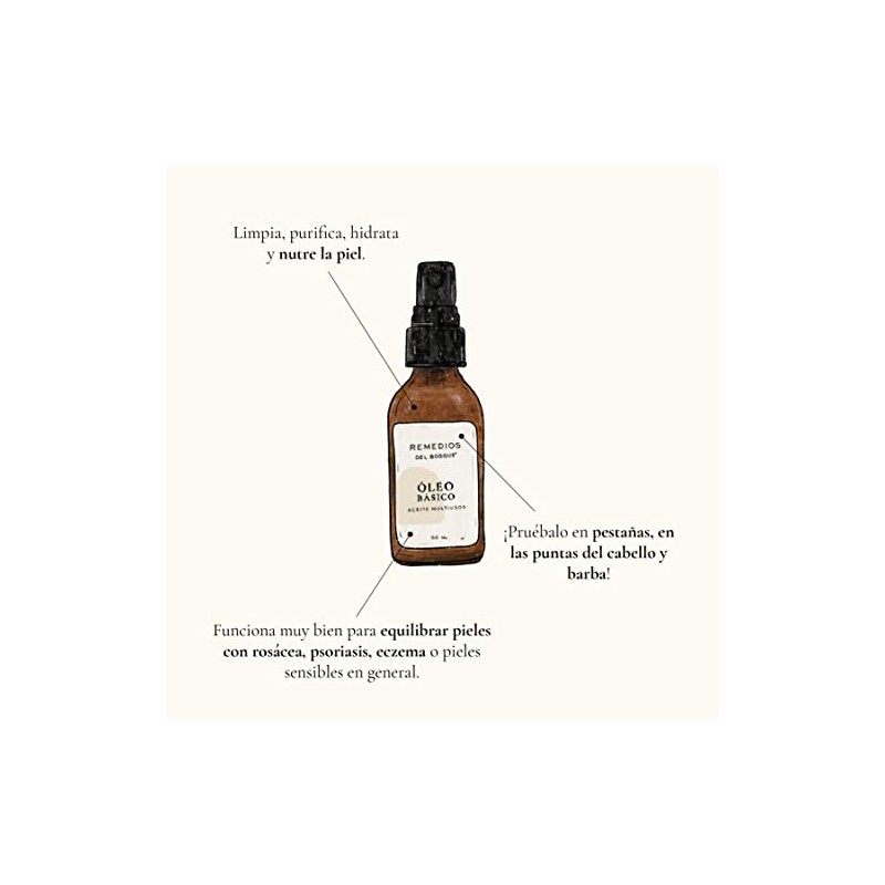Remedios del Bosque Óleo Básico Aceite Facial y Capilar que