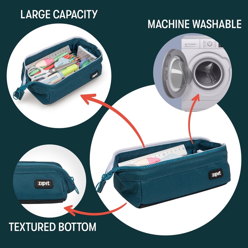 ZIPIT Lenny Pencil Case | Large Capacity Pencil Pouch |