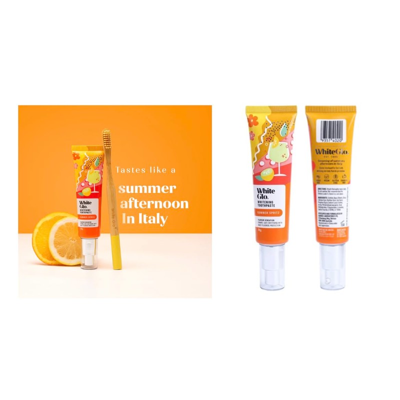 White Glo Summer Spritz Whitening Toothpaste 70g (Pack of 2)