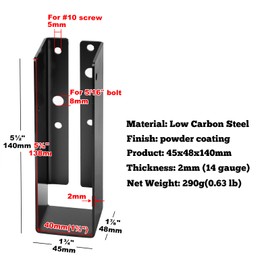 GBGS 6 Pack 2x6 Concealed Joist Hanger,14 Gauge(2 mm),Concealed-Flange Joist Bracket for Floor Deck and Ceiling Joists