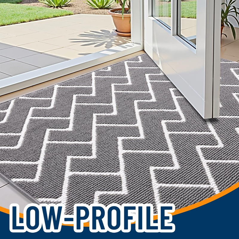 OLANLY Front Door Mat, Non-Slip Rubber Backing, Dirt Resistant and