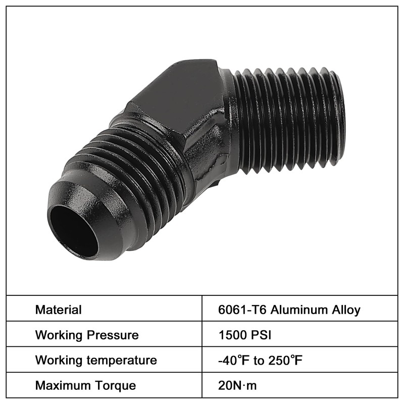 EVIL ENERGY 6AN Male Flare to 1/4" NPT Pipe 45