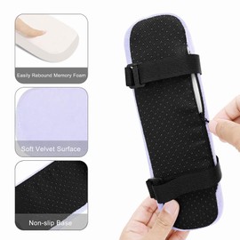 MOSISO Chair Armrest Pads (2 Pack), Memory Foam Home/Office Chair Arm Rest Covers Comfy Computer Gaming Elbow Cushion Removable Washable Elbow Support Forearm Pressure Relief, Purple