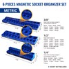 AIUITIO 6-Piece Magnetic Socket Organizer Set, Magnetic Socket Holder Includes