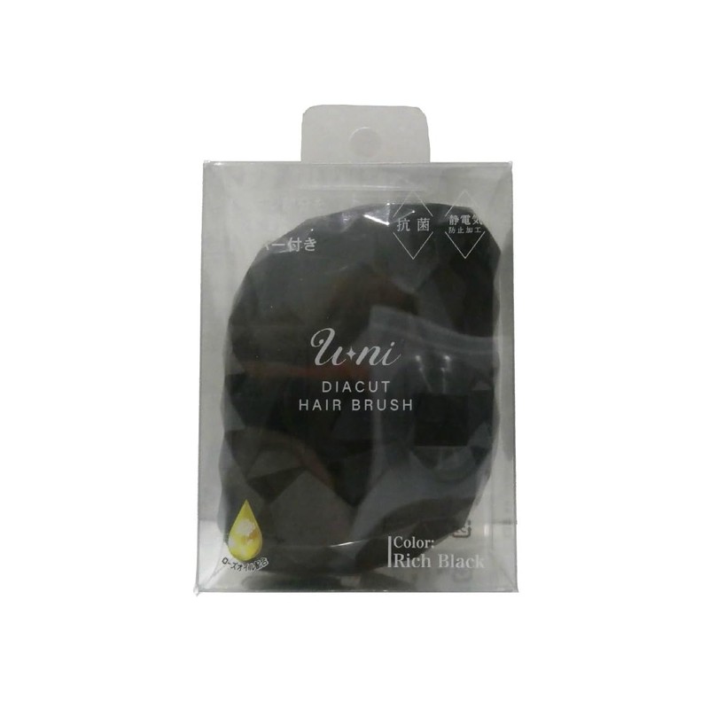 Global Japan Women's Hair Brush, Cute, U-ni, Diamond-Cut Hairbrush, Smooth,