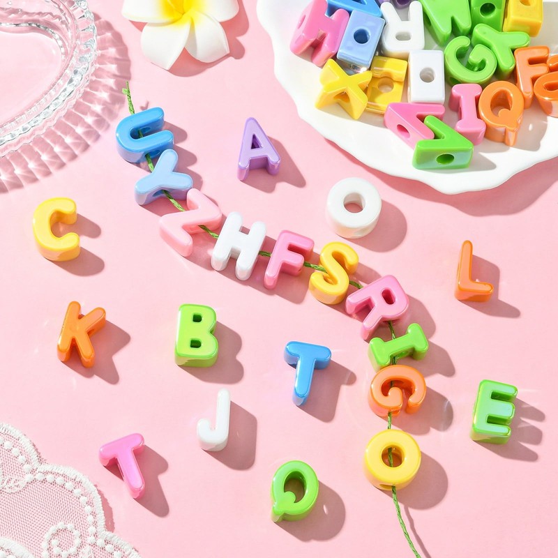 LiQunSweet 52 pcs 26 Styles UV Plating Letter A-Z Acrylic