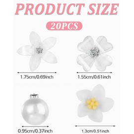 BNREOZA 20pcs White Small Flower Hair Clips, Mini Cute Metal Hair Clips, Women's Bridal Hair Clips, Women's Wedding Hair Accessories, Children's Hair Disc Hair Clips
