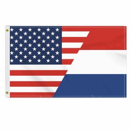 3×5 FT USA Netherlands Flag, Large 150D America Holland Outdoor Banner,Double Side Dutch Printing Decor For Patio Garden With Brass Gromment