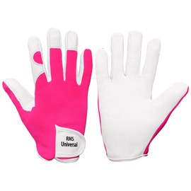 RMS Universal Ladies/Mens Leather Gardening Gloves Thorn Proof Garden work gloves - DIY Maintenance Glove, Breathable, Cut Protection, Household Gloves (Pink, Large)