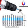 Yakamoz 10Pcs Phillips Bits #2 Magnetic Screwdriver Bit Set 1/4"