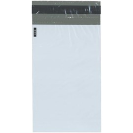 Plymor Poly Mailer 2.25 Mil White/Gray Bag with Permanent Adhesive Closure and Perforated Tear Strip, 6" x 9" (Case of 1000)