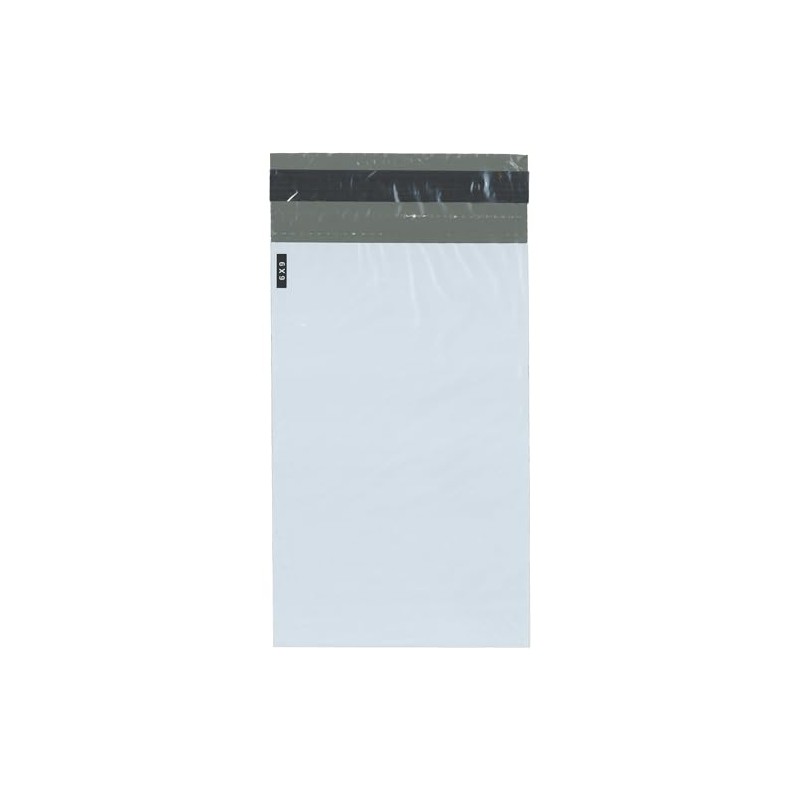 Plymor Poly Mailer 2.25 Mil White/Gray Bag with Permanent Adhesive