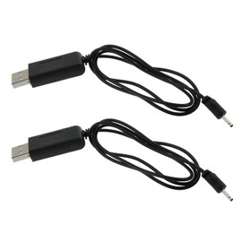 MEETOOT 2pcs USB Lipo Battery Charging Charger Cable with 2.0 Round Plug for Attop XT-1 RC Quadcopter WiFi FPV Drone, Black USB DC Charger Power Cable