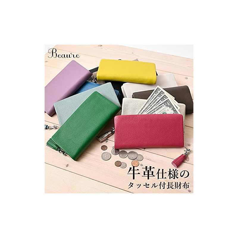 BEAURE [Vyre] B-0003 Genuine Leather Round Long Wallet with Tassel