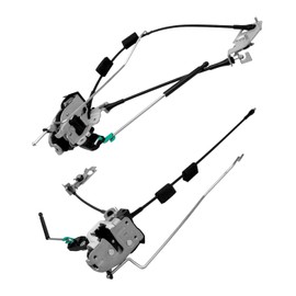 Door Latch Assembly with Cable&Rod Fit for Ford E150 E250 E350 1992-2014 Replace 8C2Z-15264A00-B 6C2Z-15431A02-AA 8C2Z15431A02C 8C2Z15431A02C for Right Hinged Door(Right 60%) & Rear Cargo Door