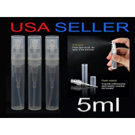 Unbranded (3pcs)  Clear Plastic Spray 5ml Bottle Empty Atomizer perfume refil alcohol