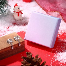 LOLIAS 925 Sterling Silver Snowflake Earrings for Women Christmas Snowflake Dangle Stud Earrings Sparkling Pearl CZ Snowflake Hypoallergenic Earrings Christmas Decorations Christmas Gifts