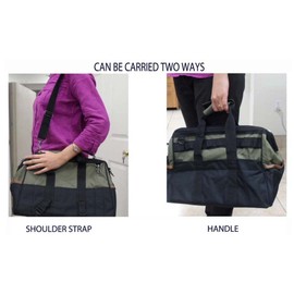 RAVEN 25 Pocket Nylon Tool Bag | Size 16" x 9" x 11" | Heavy-Duty 600D Nylon Construction | Ergonomic Design with Padded Shoulder Strap | Ideal for Professionals & DIY Enthusiasts