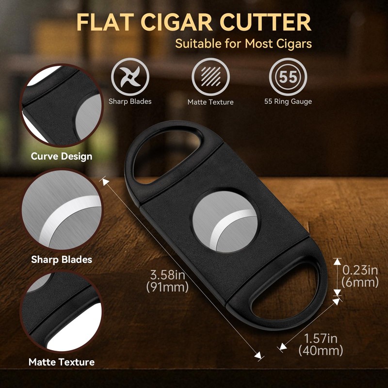 CIGARLOONG Cigar Ashtray and Cutter Set.Ceramic Ashtray with V Cutter,Guillotine