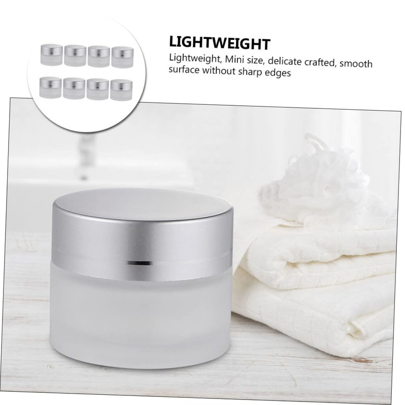 minkissy Compact 8 Pack Glass Jars Sample Jars Cosmetic Containers