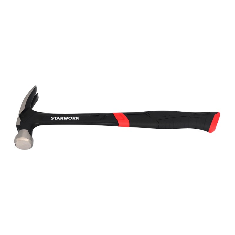 STARWORK One Piece Rip Hammer with Comfort Grip Handle for
