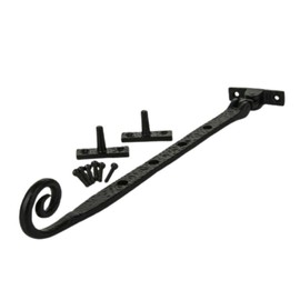 Black Monkey Tail Windows Stay 10 Inch Curly Tail Casement Stay Vintage Monkey Tail Window Catch Gothic Window Adjuster Ornate Black Window Stay/Arm Stay Pack of 1.