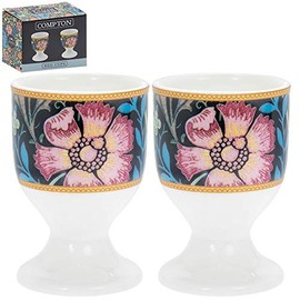 Set of 2 Compton Design Fine China Kitchen Breakfast Hard Boiled Eggs Egg Cups