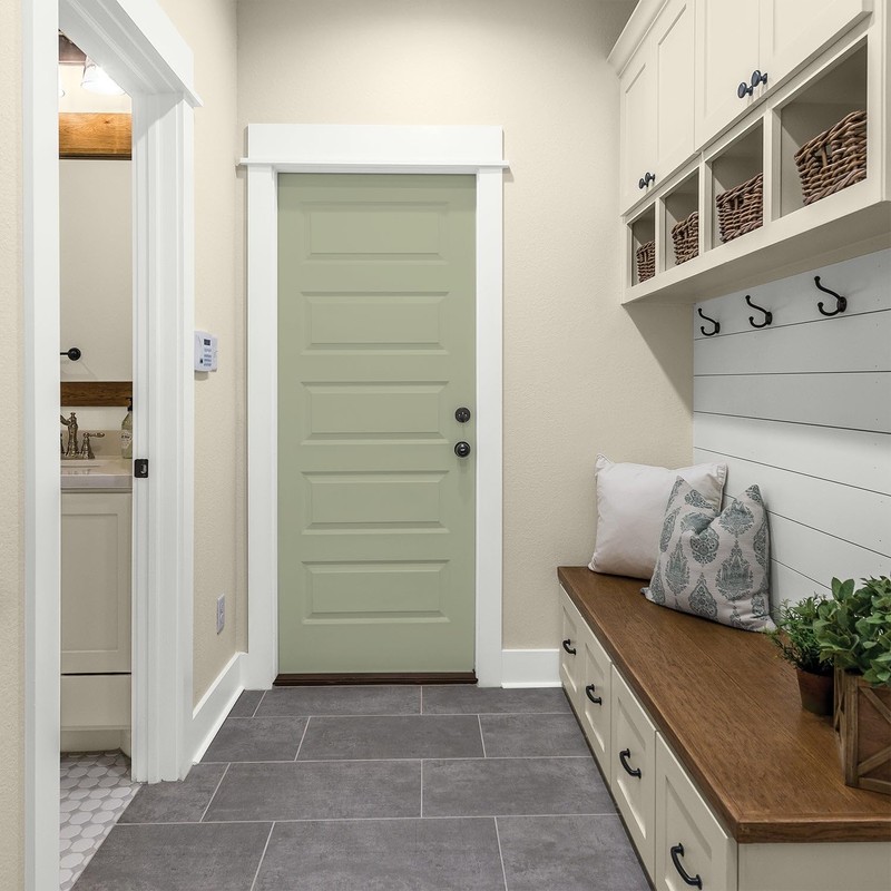 Glidden Total 1 gal. Olive Sprig/Green Semi-Gloss Interior Paint with