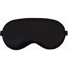 Sleep Mask - Soft Silk Manta Sleep Mask - Perfect Light Blockout Eye Pillow - Adjustable Strap - Curved Design Eye Mask for Plane Travel - Includes 1 Pair Ear Plugs and Travel Pouch (Black)