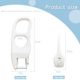 FamilyRoots Adjustable Bathtub Safety Rail, Shower Grab Bar Handle for Seniors, Elderly, and Fall Risk Patients, Fits 2.4 to 5.5 Inch Tub Walls, with Non-Slip Grip, Supports 330 lbs, White