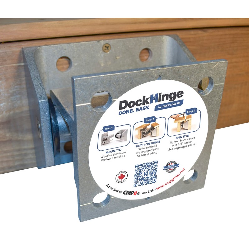 Dock Hinge System, Aluminum, Size: 1/2”