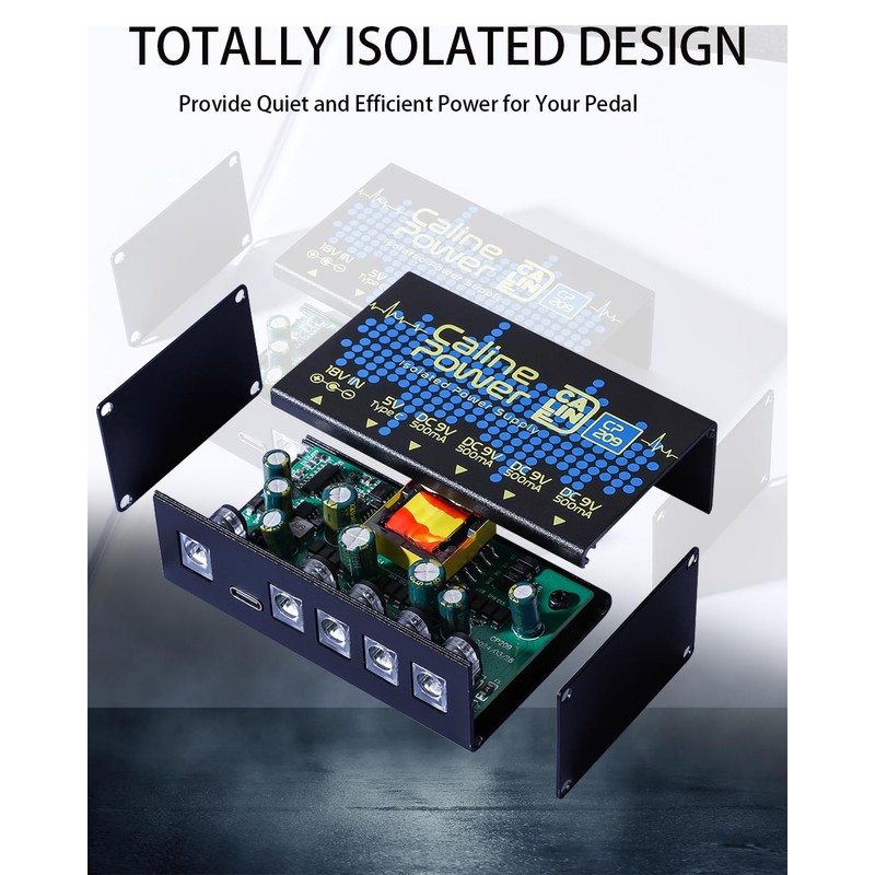 Caline Guitar Pedal Power Supply,9V 500ma Pedal Board Power Supply,