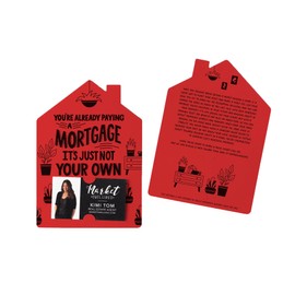Set of You're Already Paying A Mortgage It's Just Not Your Own Greeting Cards - Real Estate Cards with Envelopes Included - Designed for Real Estate Agents - Pack of 10 - SCARLET - M109-M001