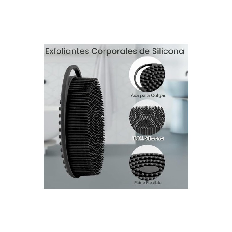 4 pcs Cepillo de Baño de Silicona, Cepillo Corporal de