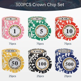LUOBAO Premium Numbered Poker Chips for Card Board Game,for Texas Hold'em, Blackjack,Card Club or Late Night Poker Games