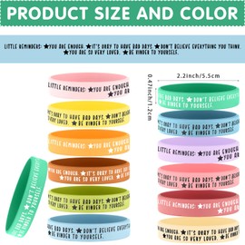 Ecation 36 Pcs Motivational Wristbands Bulk Inspirational Colored Silicone Stretch Bracelets Christmas Mental Health Gift for Employee Coworker Team(Fresh Color)