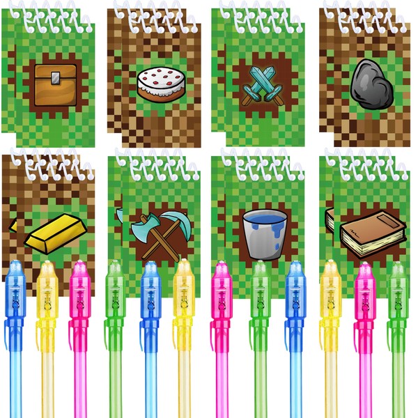 Jiaoohoo Jiaoohoo 24 Pcs Pixel Theme party favors |12 invisible