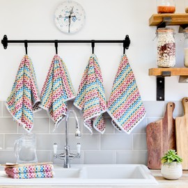 Emma Barclay Tea Towels for Kitchen Packs of 6 100% Cotton Terry Tea Towels Multicoloured Kitchen Home Household Essentials Dish Towels Kitchen Cloths Jazz Design 6 Pack