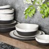 Gibson Elite Rhinebeck Double Bowl Dinnerware Set, Service for 4