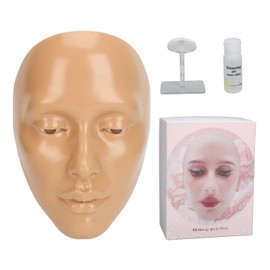 Makeup Practice Face Board 5D Silicone Mannequin Face for Eyes Makeup Beginner with 20ml Makeup Remover Oil Wheatish