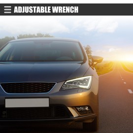 Motoforti Universal Adjustable Spanner Wide Jaw Opening Wrench Automotive Tool Set, 6" 8" 10" and 12" Size Max Jaw Width 34mm 36mm 50mm and 60mm, Steel, Black