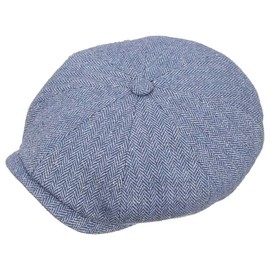 Stetson Hatteras Frame Silk Peaked Cap Women/Men - Made in The EU Summer Hat Wild Silk Hat Peaked Cap with Peak, Lining Spring Summer, blue/white, 59