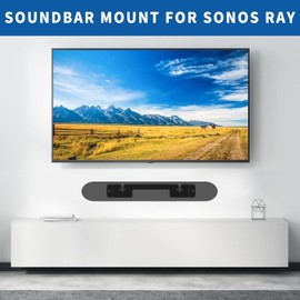 notiela Soundbar Mount for Sonos Ray Wall Mount Bracket Easy to Install Floating Sound Bar Mounts for Sonos Ray Mount Under TV, Black