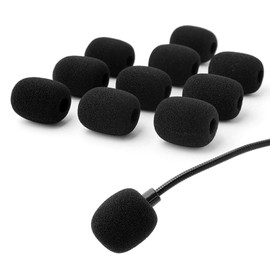 Microphone Sponge, Breathable, Headset, Income Microphone, Loudspeaker, Noise Prevention, Dustproof, Antibacterial, Protection, Microphone Cover, Replacement, Set of 10 (1.2 x 0.9 inches (30 x 22 mm),