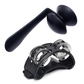 Jiayouy 2pcs Heel Shaker with Foot Tambourine Percussion Instrument for Drum & Guitar Playing