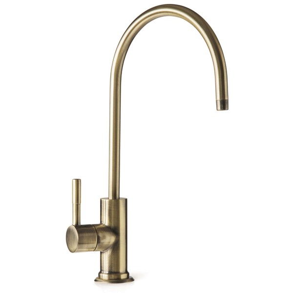 iSpring GK1-AB Heavy Duty Contemporary Style High Spout Kitchen Bar Sink Non-Air Gap Drinking Water Faucet in, Antique Brass