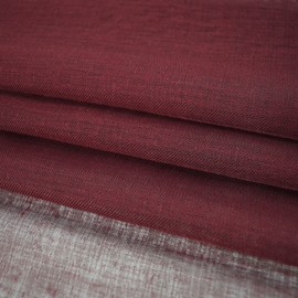 UPOPO - Cortinas traslúcidas de color rojo burdeos de 54 pulgadas de largo, cortinas transparentes para sala de estar, sótano, 2 paneles de gasa transparente para recámara, cortinas de lino texturizado, bolsillo para barra de cocina, comedor y ventana